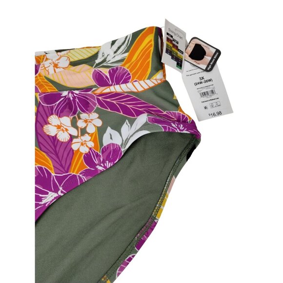 Time and Tru Womens 3XL Tropic Punch High Waist Bikini Swim Bottoms New - Picture 3 of 7